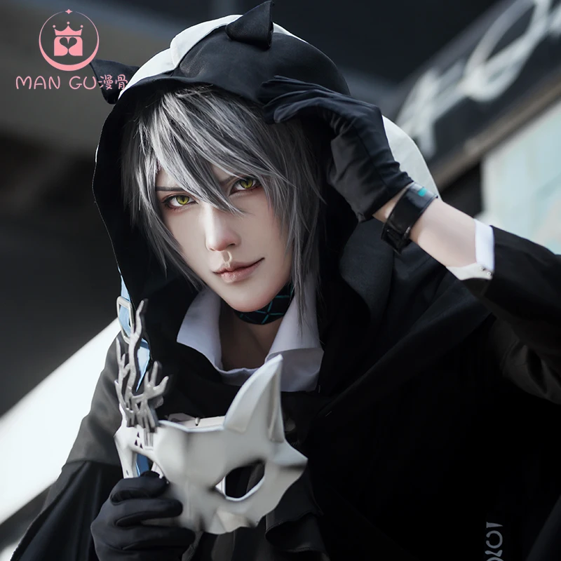 

Anime Game Arknights PHANTOM Original Pirod Island Mask Agent Cosply Clothing Men's Set