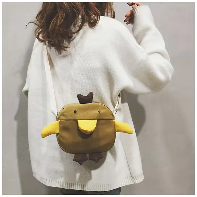 Mobile Phone Bags canvas crossbody bag For Women Cute Girl Small Duck Bag Female Casual Fashion Messenger Bag
