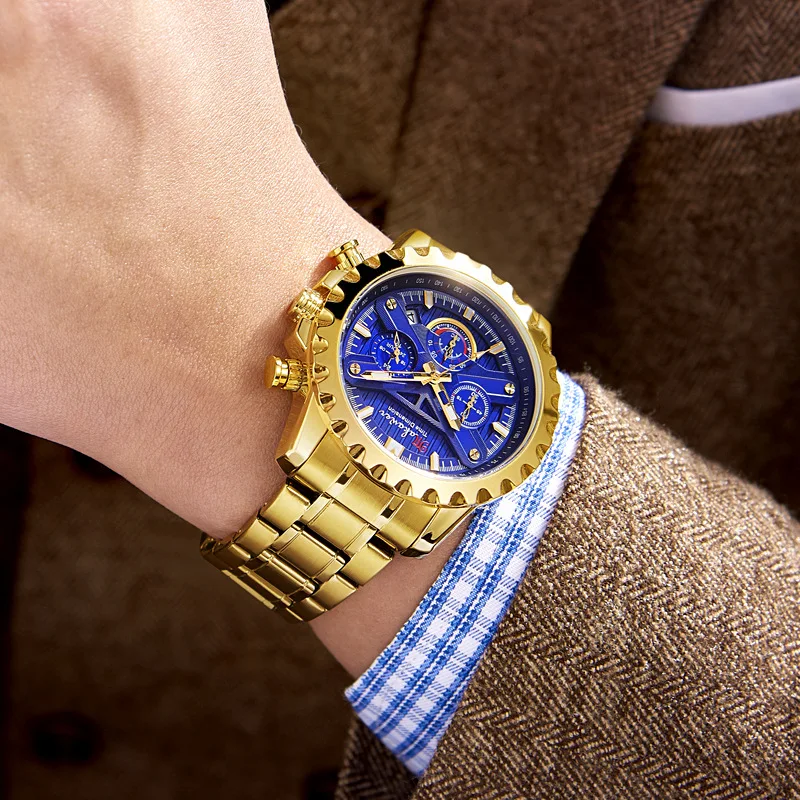 

MENS Watches for Men Top Brand Luxury Chronograph Luminous Quartz Watch Fashion Business Waterproof Stainless Steel Wrist Watch