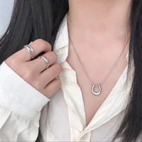 trendy lucky horseshoe pendant necklace for women alloy minimalist u shape classic clavicle chain choker girls party accessories