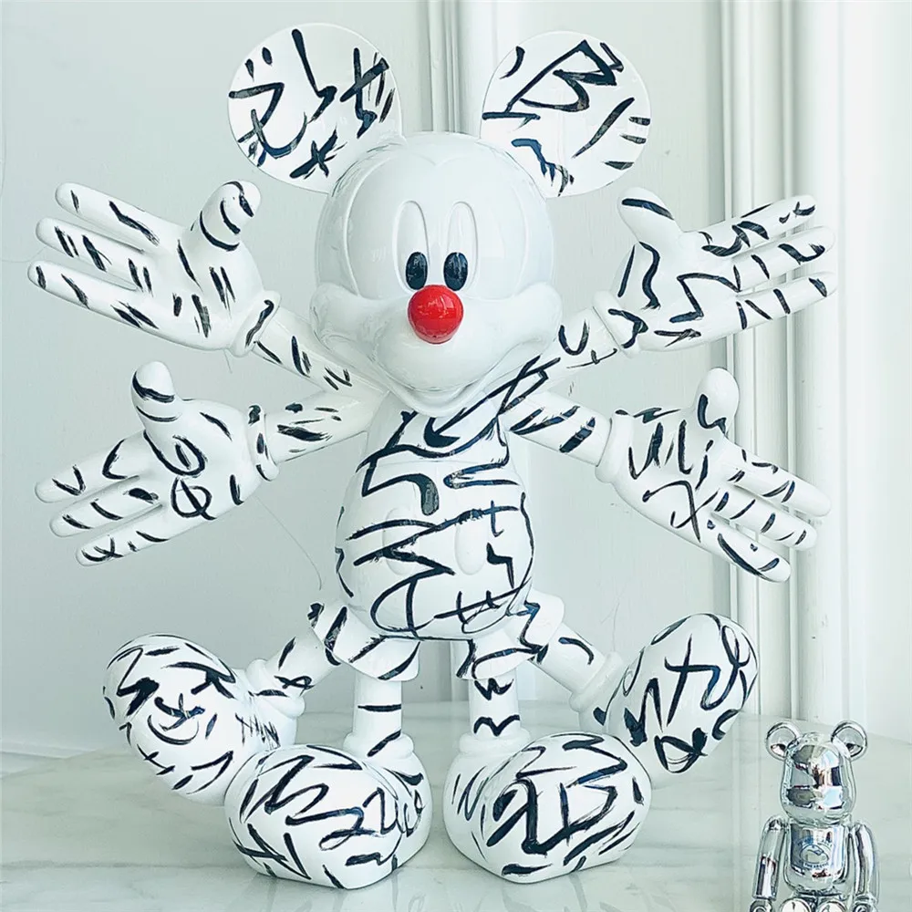 

30CM Disney Mickey Mouse Multi Hand Statue Cartoon Dolls Fashion Toys Decoration Gifts Hallween Christmas Gift Room Ornaments