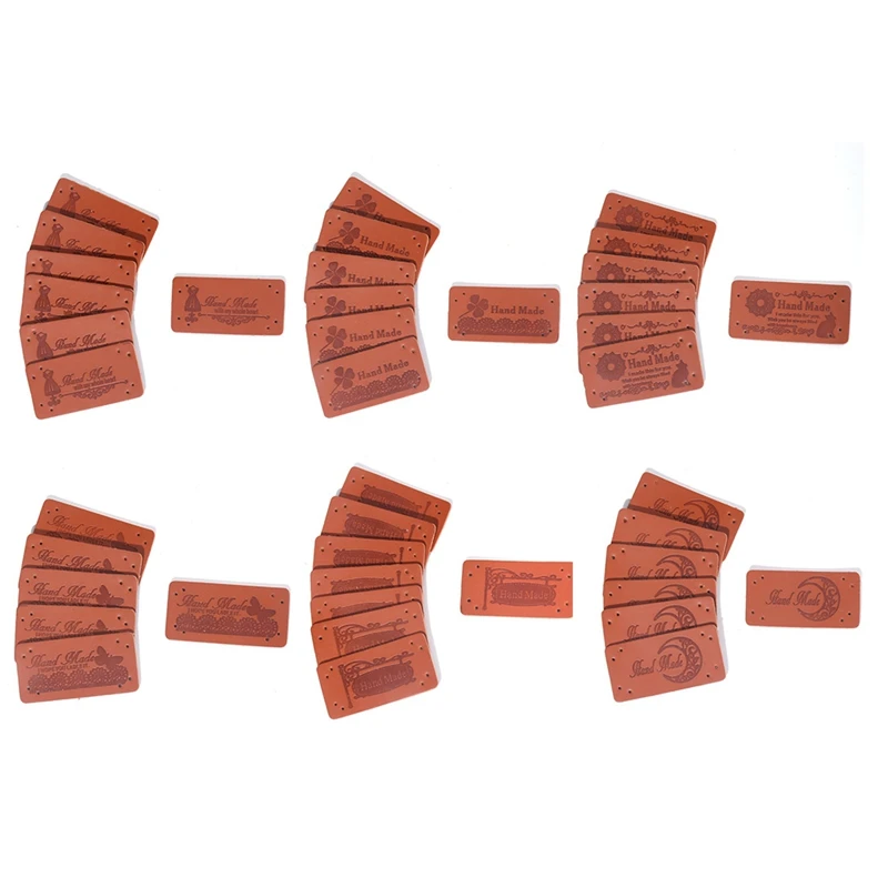 

120 шт. этикетки ручной работы из искусственной кожи, этикетки для одежды ручной работы, шляпа и сумка Аксессуары для шитья