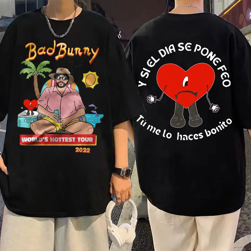 

Rapper Bad Bunny UN VERANO SIN TI Music Album Tshirt Y Si El Dir Se Pone Feo Tu Me Lo Haces Bonito Tees Hip-Hop Unisex T Shirt