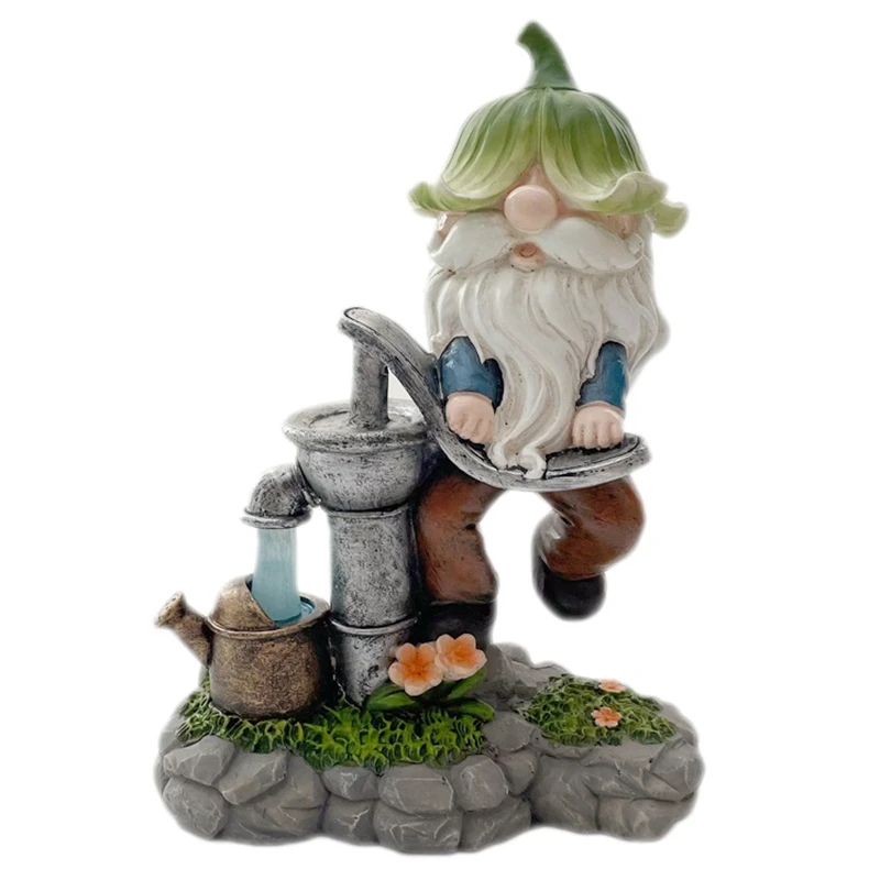 

Naughty Garden Gnome Garden Decoration Creative Fetching Water Old Man Decor Figurines Home Decoartion Resin Craft