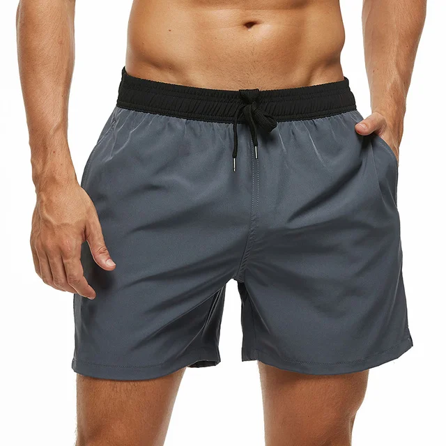 Мужские шорты для плавания с сетчатой подкладкой, быстросохнущие эластичные пляжные шорты на молнии с карманами, 2022 от AliExpress RU&CIS NEW