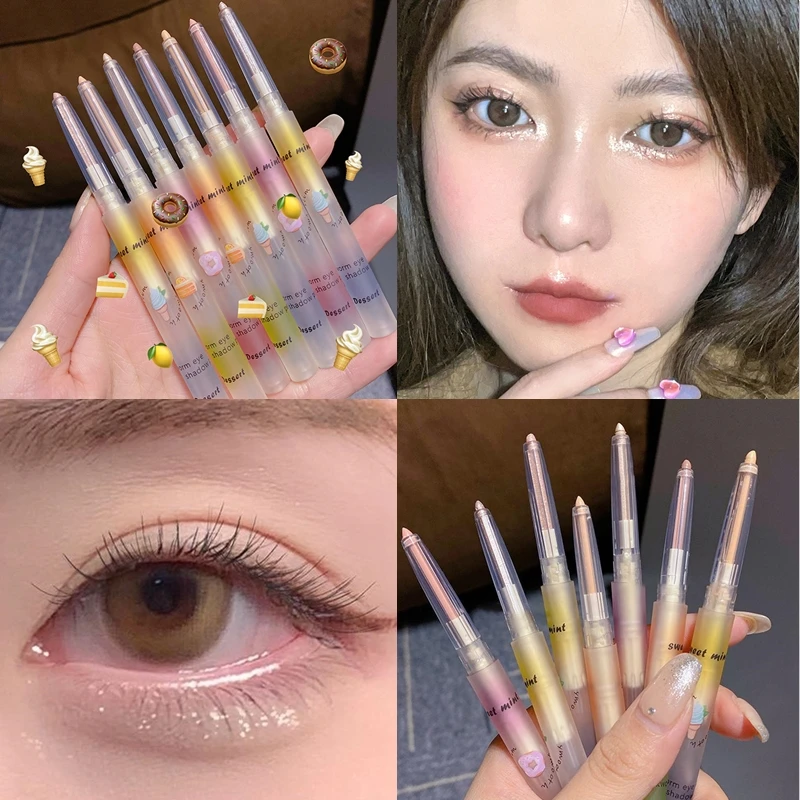

Lying Silkworm Highlighter Pen Champagne Gold Pearlescent Glitter Eyeliner High-gloss Stick Easy To Color Lasting Eye Cosmetics