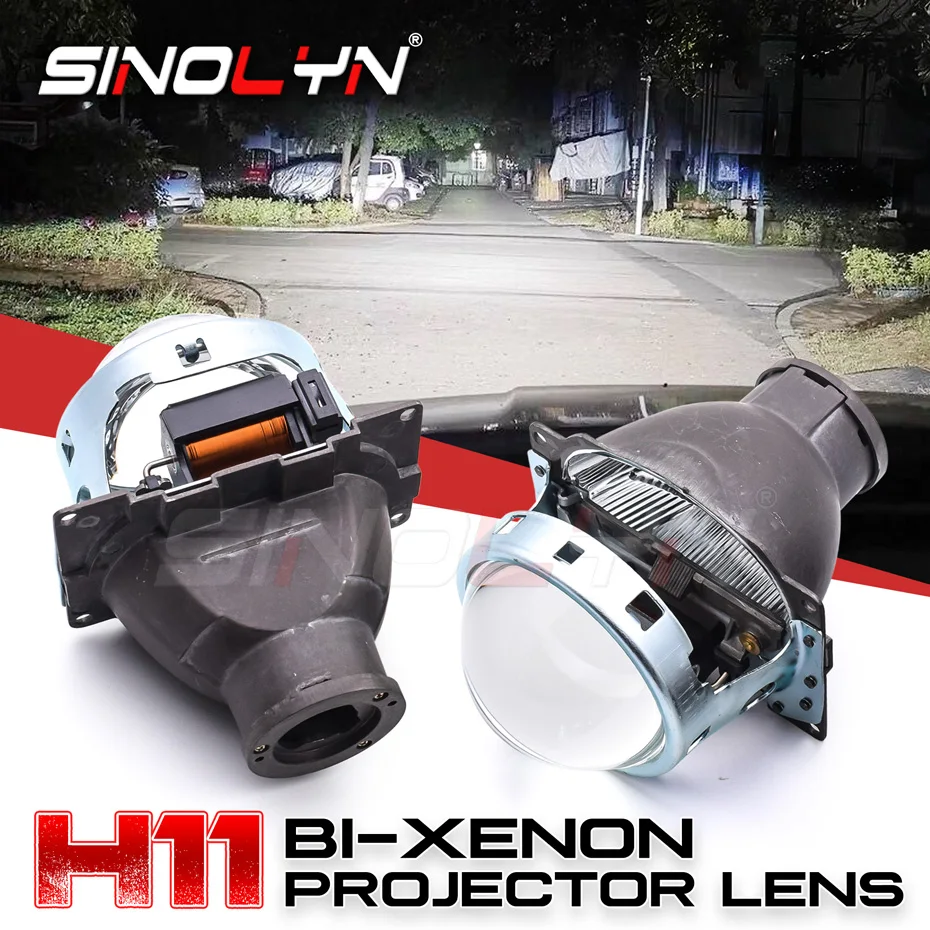 Sinolyn 3 Inch H11 HID For Koito Q5 Bi Xenon Projector Lenses For Headlight Car Light H8 H9 LED Lamp Lens Car Accessories Tuning