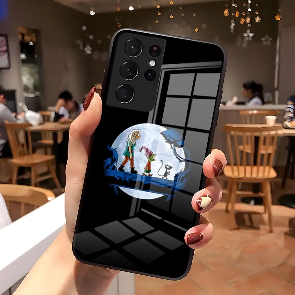 Фото Чехол для телефона Cartoon-D-Disenchantments для Samsung S26 S25 S24 FE S23 S22 S21 Plus S20 Ultra Note20Ultra, черное стеклянное покрытие. №5