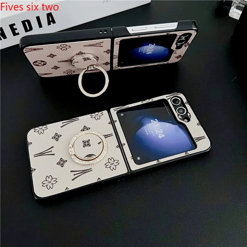 Чехол-книжка с кольцом-держателем и геометрическими полосками для Samsung Galaxy Z 6 5 4 3 2