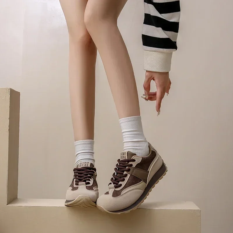 Женские Модные Повседневные Кроссовки На Плоском Каблуке С Верхом Из