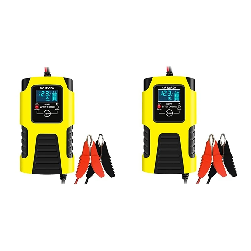 

Зарядное устройство для аккумуляторов 12 В, 2 А, автоматическое умное зарядное устройство, портативный ремонт и десульфатор аккумуляторов дл...