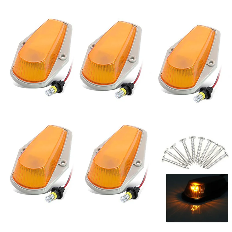 

5x маркер на крышу кабины, светодиодный ная лампа для бега, лампа с черными дымчатыми линзами, сигнальная лампа для грузовика, кроссовера, 4x4, 9 комнат, автомобильные аксессуары