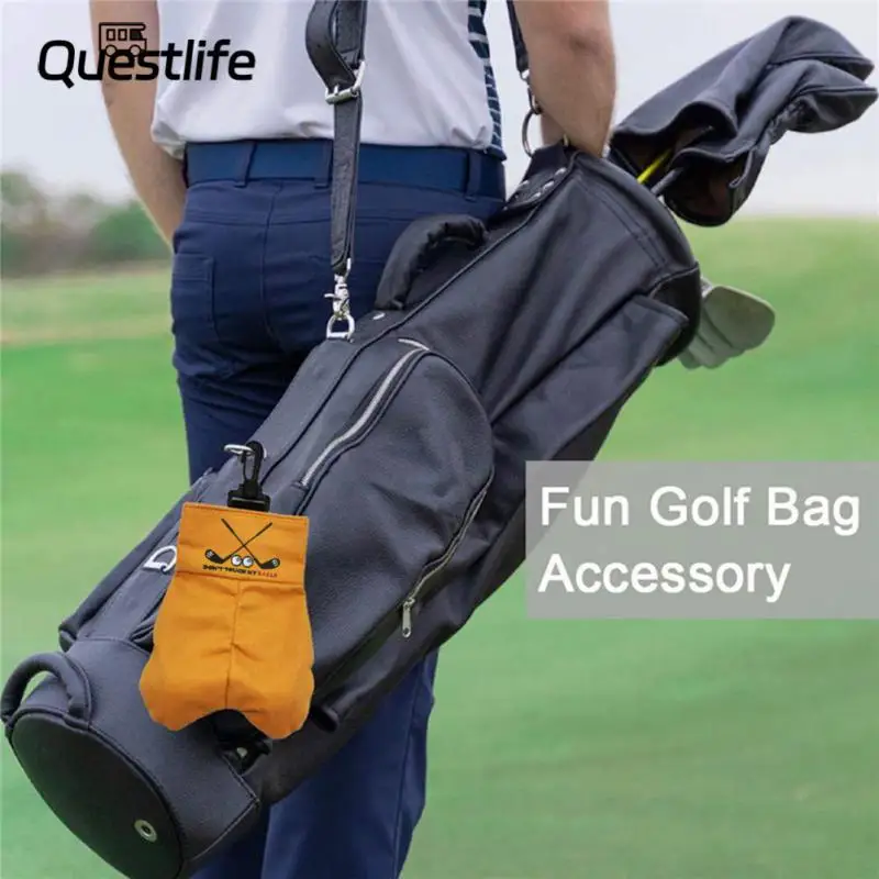 

Portable Outdoor Pouch Bags Mini Fiber Fleece Ball Stud Bag Creative Pocket Container Hanging Bag Golf Equipment Golf Bag Yellow