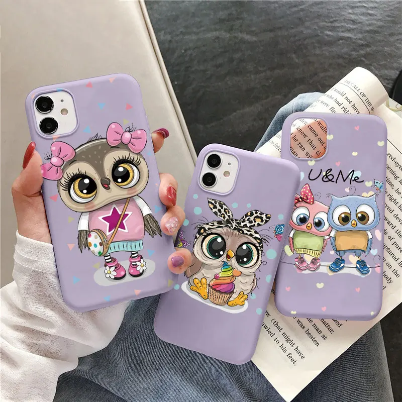 

Cute Owl Capa For Samsung Galaxy A51 A50 A40 A10 A12 A31 A32 A52 A72 A71 A21S A20E S10E S8 S9 S10 S20 FE S21 Plus Ultra TPU Case