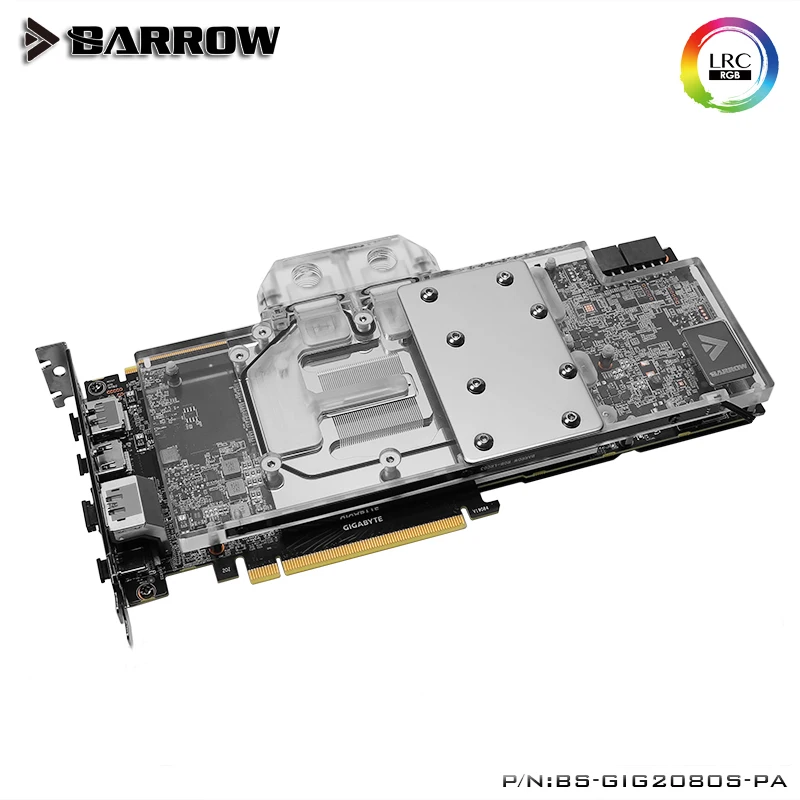 

Barrow GPU Water Block For GIGABYTE RTX 2080/2070/2060 SUPER GAMING OC 8G Graphics Card 5V ARGB 3PIN AURA SYNC BS-GIG2080S-PA