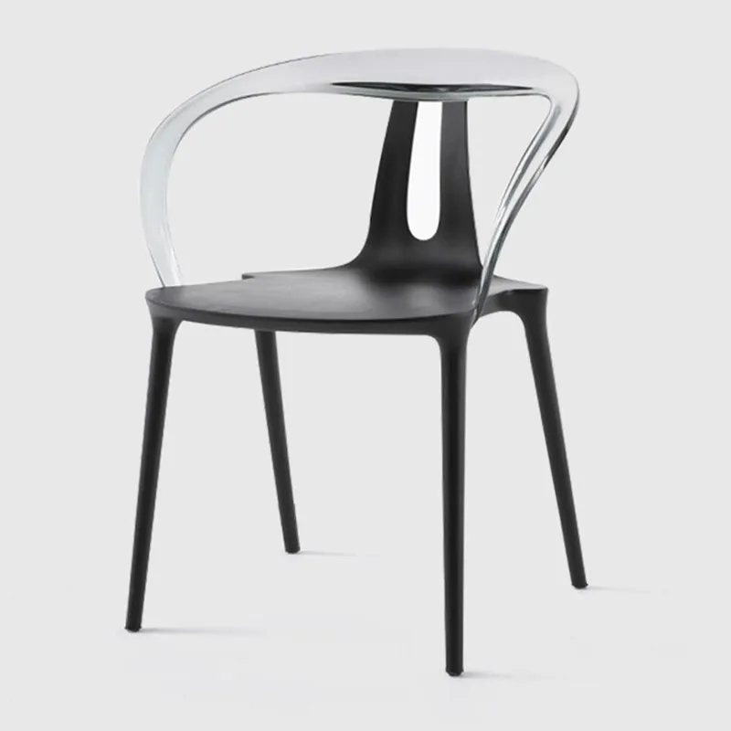 

Black Nordic Plastic Chair Office Lounge Kitchen Accent Makeup Chairs Stool Designer Chaises De Salon Home Furniture WXH30XP