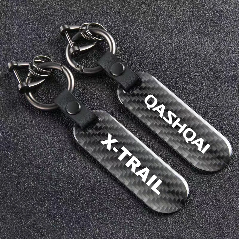 

Carbon Fiber Car Logo Key Ring 360 Degree Rotating Horseshoe Buckle Car KeyChain For NISSAN QASHQAI J10 X-TRAIL Car Accessories