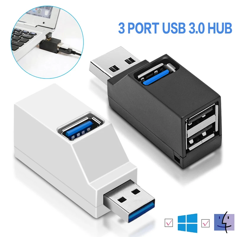 

USB 3.0 Hub 3 Ports Portable Fast Data Transfer USB Splitter for Computer Laptop Docking Station 2.0 Hub Adapter PC Accessories