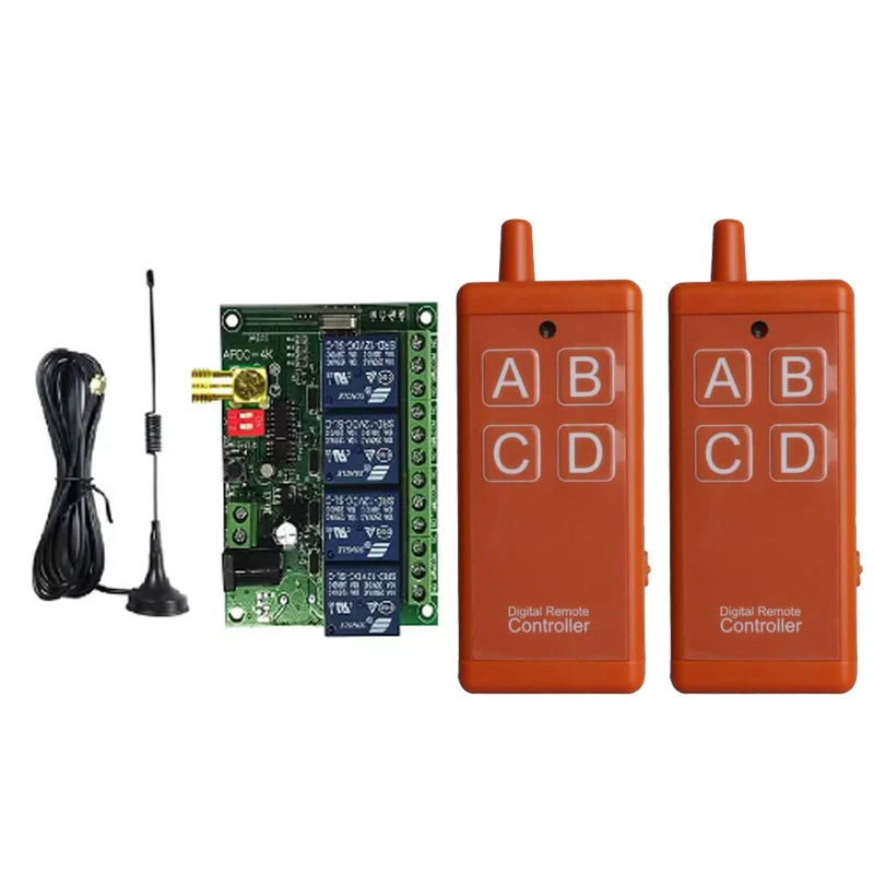 1000 м 433 МГц Универсальный DC 12 В 24 4CH RF беспроводной радиоприемник пульт