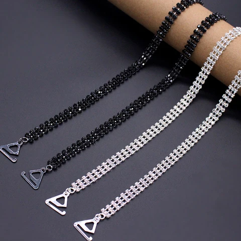 Fashion Crystal Shoulder Straps Sexy Rhinestone Bra Straps For Women Invisible Rhinestones Bras Strap Lingerie Accessories 2023
