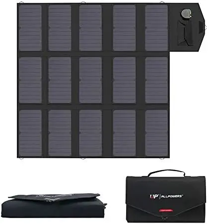 Solar Panel 100W (Dual 5v USB with 18v DC Output) Monocrystalline Solar Charger Foldable Solar Panel for Laptop, Portable Genera