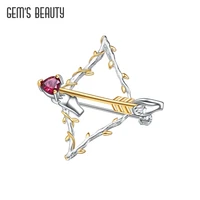 gems beauty cupids arrow brooches pin for women 925 sterling silver fashion statement jewelry female gift handmade designer