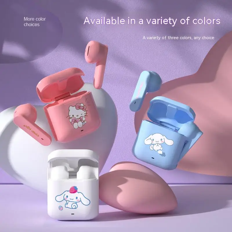 Мини Bluetooth-гарнитура Sanrio, беспроводная tws-гарнитура с мультяшным рисунком, персональная модель, строгий выбор черных технологий, софирменные наушники