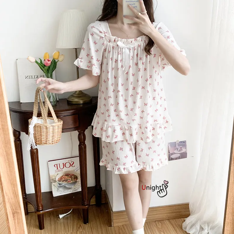 New Pyjamas For Women's Summer Short Sleeves Home Clothes Pajama set women Pajamas Female Large Size 6XL 2 Pieces Set Nightwear