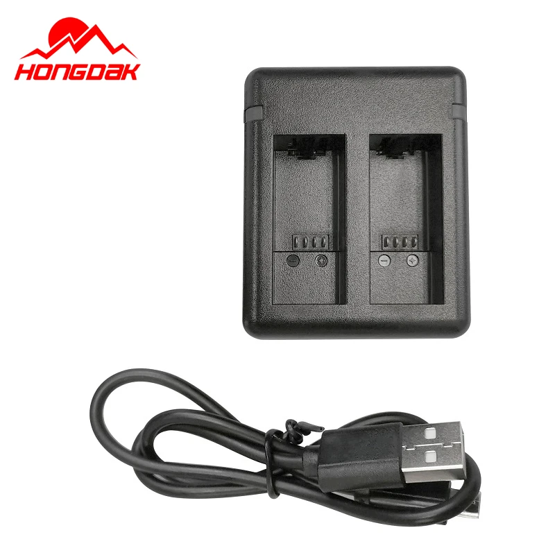 HONGDAK Dual Port Slot Double Battery Charger For Gopro Go Pro Hero 11 10 9 Black with USB Cable Action Camera Accessory