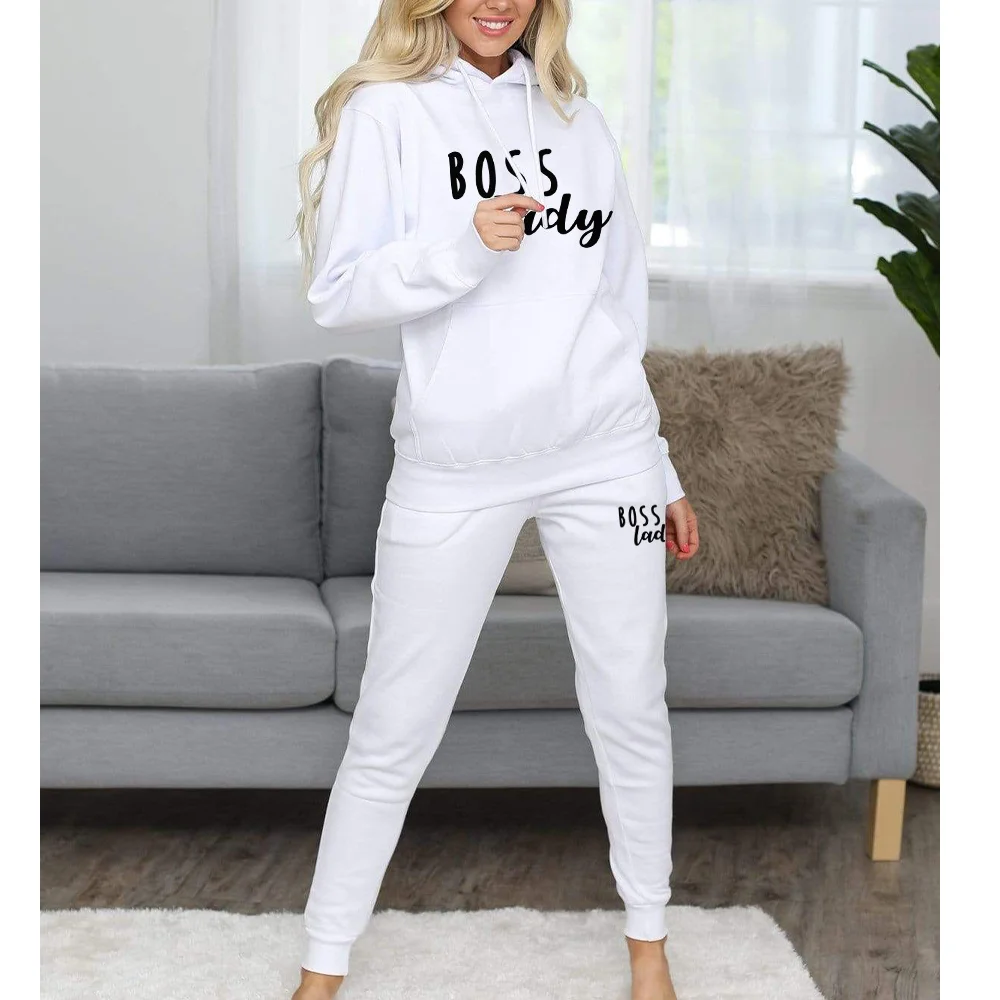 

Men's And Women's Long Sleeves Set Couple Fashion Tracksuit Set/Couple Hoodie + Pant Set Casual Hoodie Fashion Print Streetwear