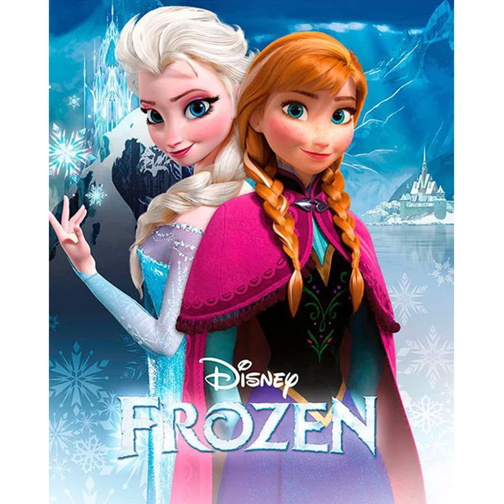 

Disney 5D Diamond Painting Cartoon Frozen Princess Ice Sisters Elsa Anna Full Round Embroidery Cross-Stitch Mosaic Wall Decor