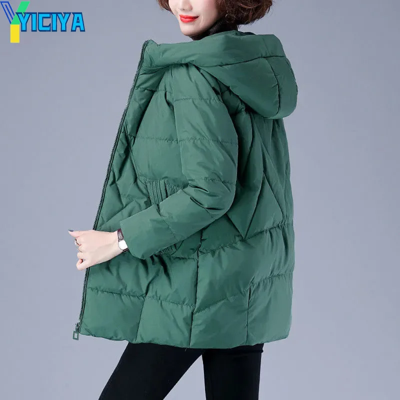 2022 New Women Winter Parkas Long Warm Jackets Female Thicken Coats Cotton Padded Solid Parka Jacket Streetwear Hooded Outwear