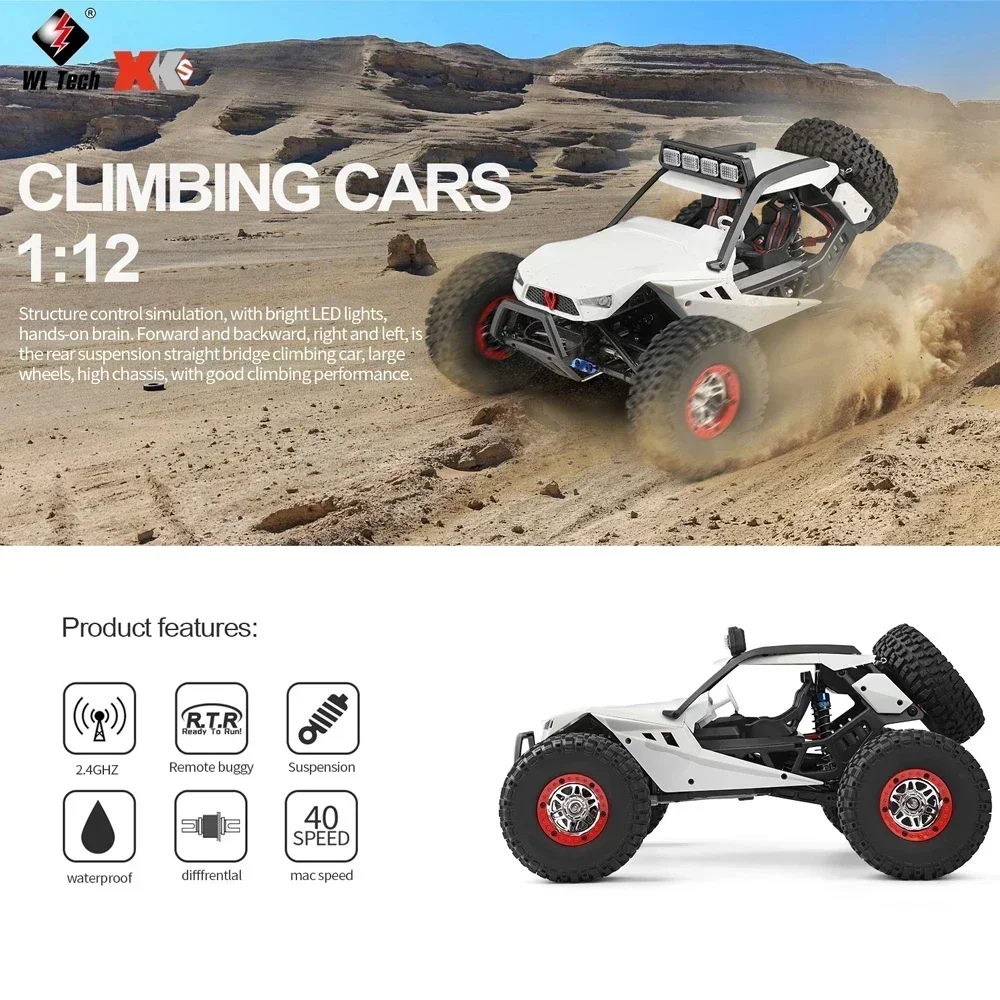WLtoys 12402 104311 1:12 Rock Crawler RC автомобиль 50 км/ч 4WD Электрический высокоскоростной