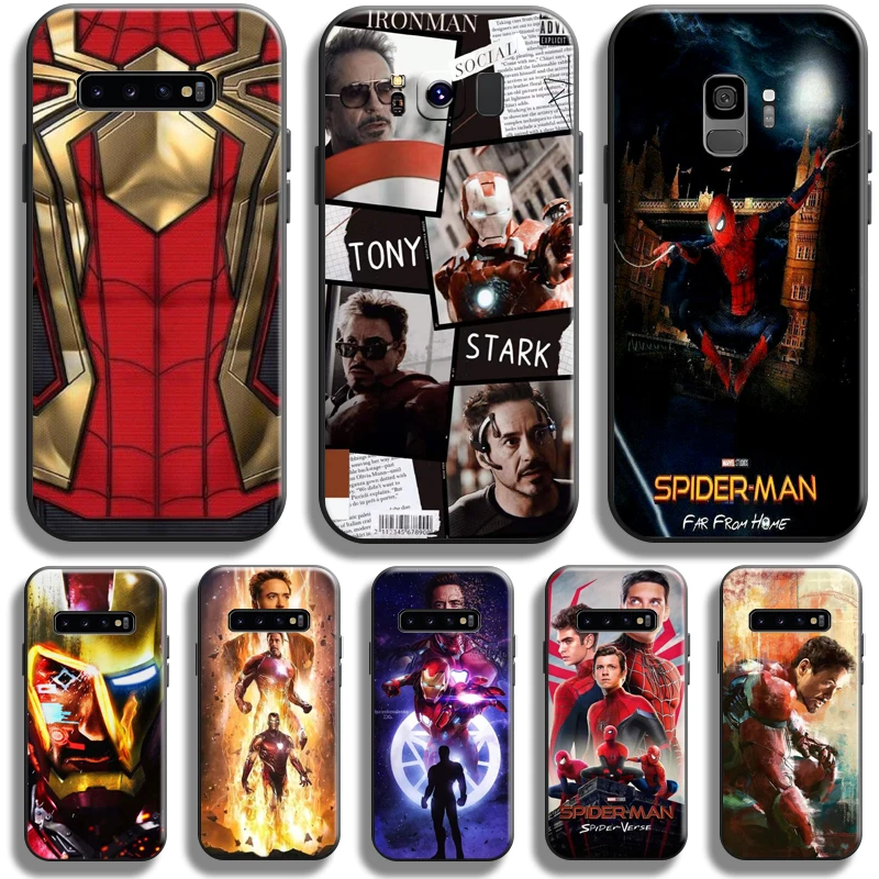 

Avengers Iron Man Spiderman Phone Case For Samsung Galaxy S10 5G S10 S9 S8 Plus S10E S10 Lite Liquid Silicon Carcasa Back