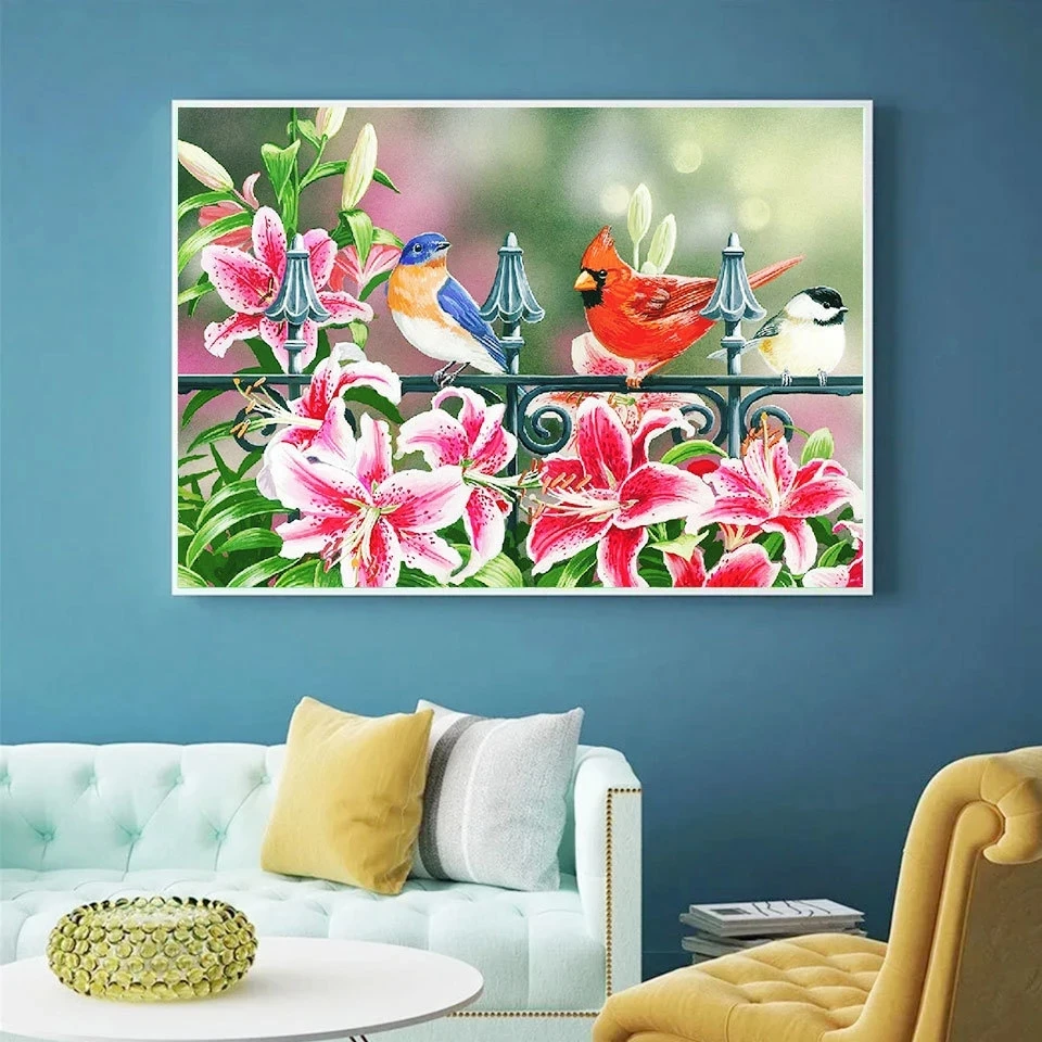 Алмазная вышивка птицы цветы Новое поступление алмазная живопись мозаика