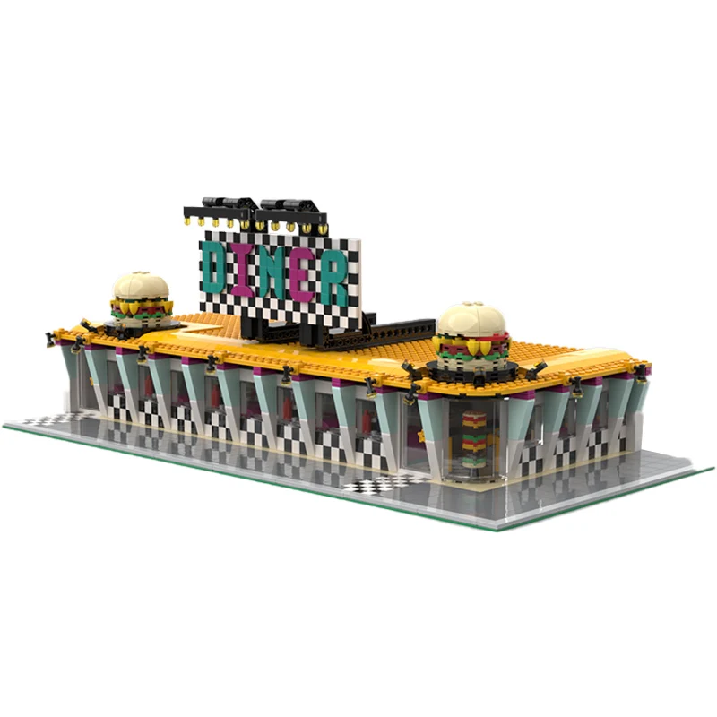 

NEW 2593PCS City Hot Selling Street View Moc ModularDrifting Diner building DIY creative ideas Children Toy birthday Gift Blocks