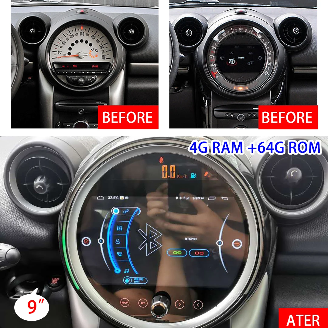 Автомобильный мультимедийный плеер Android 10 0 GPS для Mini Cooper 2011-2016 R55 R56 Peaceman Clubman Convertible