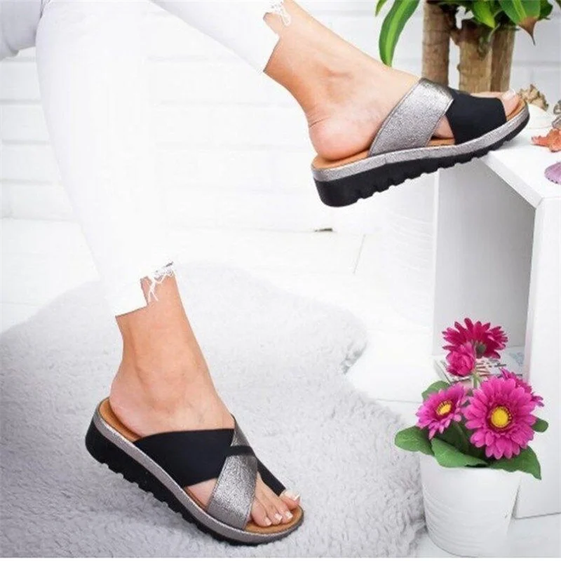 2023 New Women Shoes Slippers Orthopedic  Corrector Comfy Platform Ladies Casual Big Toe Correction Sandal