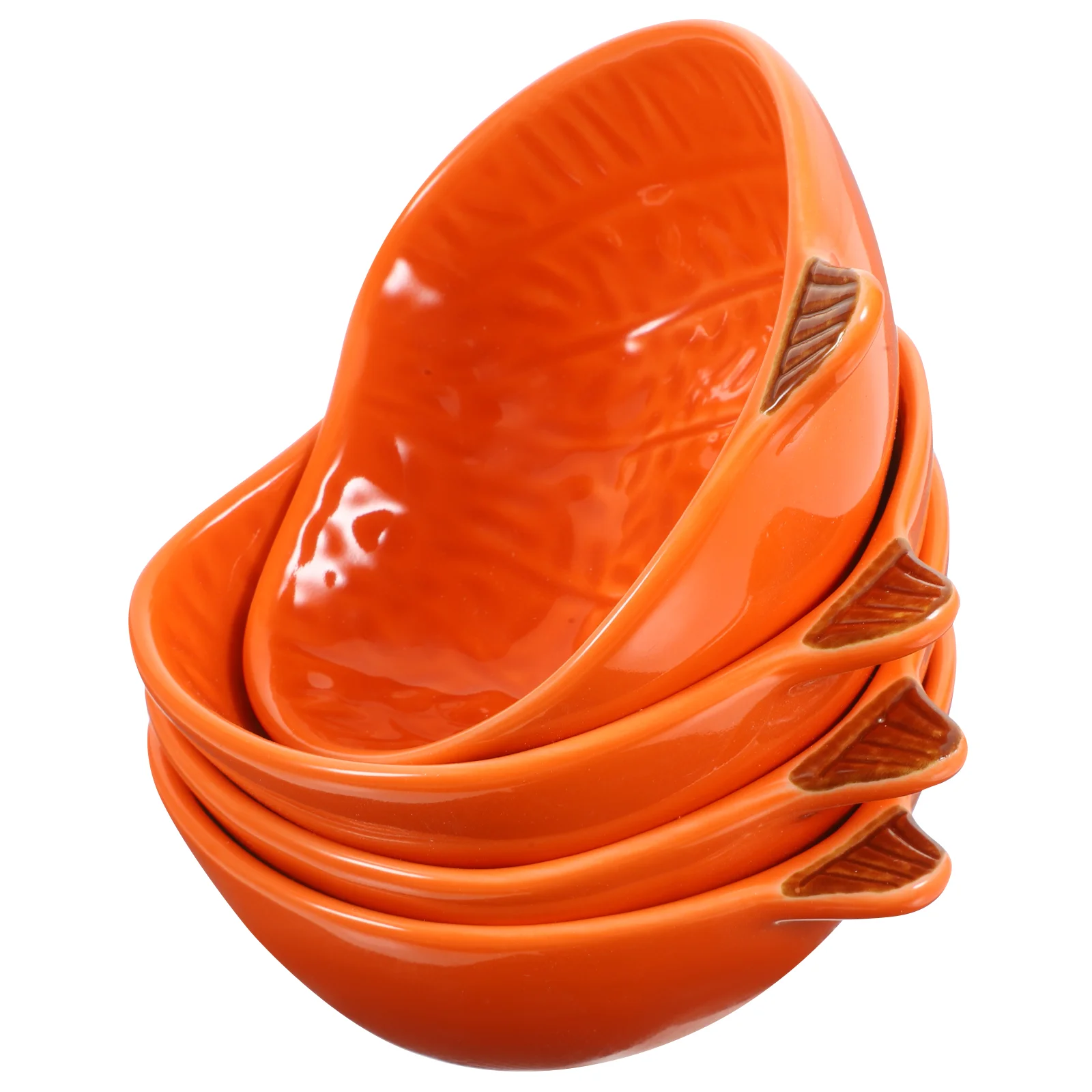 

4pcs Appetizer Ceramic Bowl Sauce Dish Ceramic Serving Bowl Cartoon Pumpkin Ceramic Small Dish