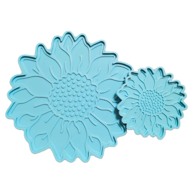 

2 Pcs DIY for Sun Flower Tray Epoxy Resin Mold Serving Plate Casting Silicone Mo