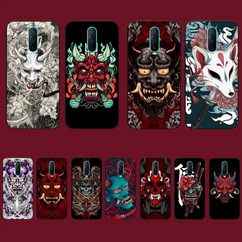 

Samurai Oni Mask Phone Case for Vivo Y91C Y11 17 19 17 67 81 Oppo A9 2020 Realme c3