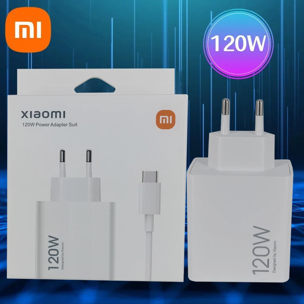 Фото Зарядное устройство Xiaomi 120 Вт с турбонаддувом для быстрой зарядки, ЕС/США, Кабель-адаптер для быстрой зарядки для Redmi Note 11, 12, 13 Pro Plus, Mi 14, 13, 13T, Poco Phone №1