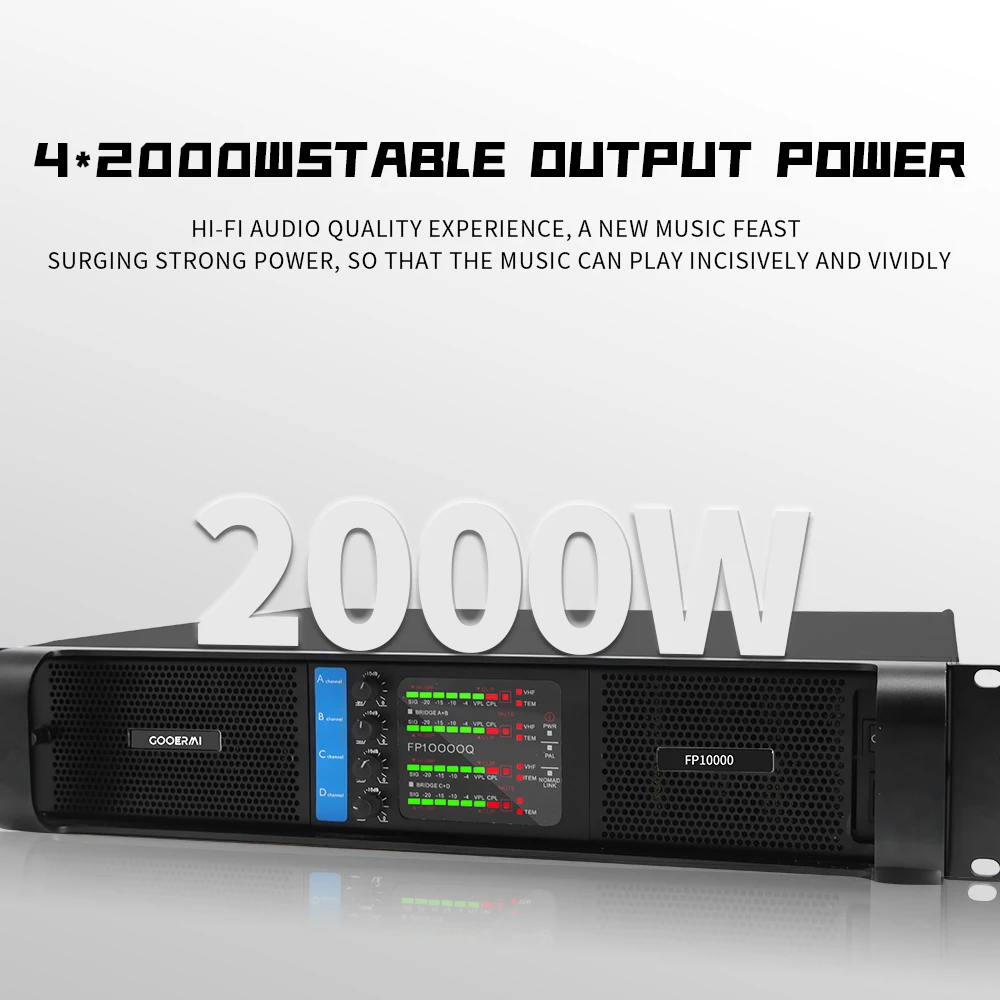 Gooermi FP10000 Профессиональные усилители мощности 4*2000 Вт с усилителем класса D 10000
