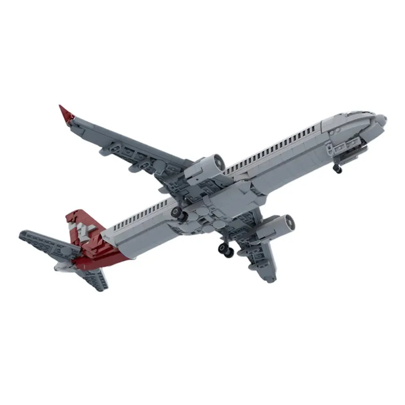 Фото Конструктор MOC-260070: Классический коммерческий самолет Qantas Airbus A321 XLR, модель для сборки, развивающая игрушка, подарок на день рождения №4