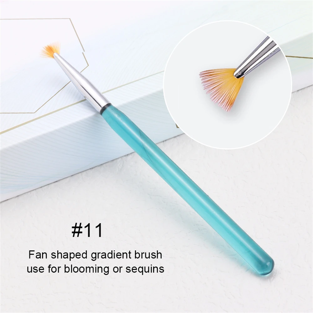 

1~10PCS Nail Phototherapy Pen High Color Value Painted With Gradient Lines Soft And Elastic Bristles Halo Dyeing Beauty Health