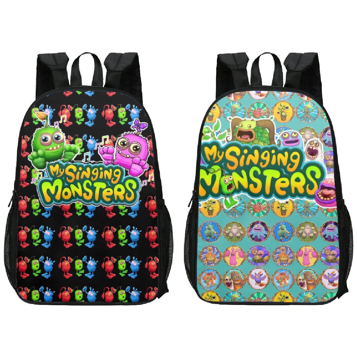 

3D New Double-sided Printing My Singing Monsters Monster Concert Schoolbag Backpack for Primary and Secondary School Students
