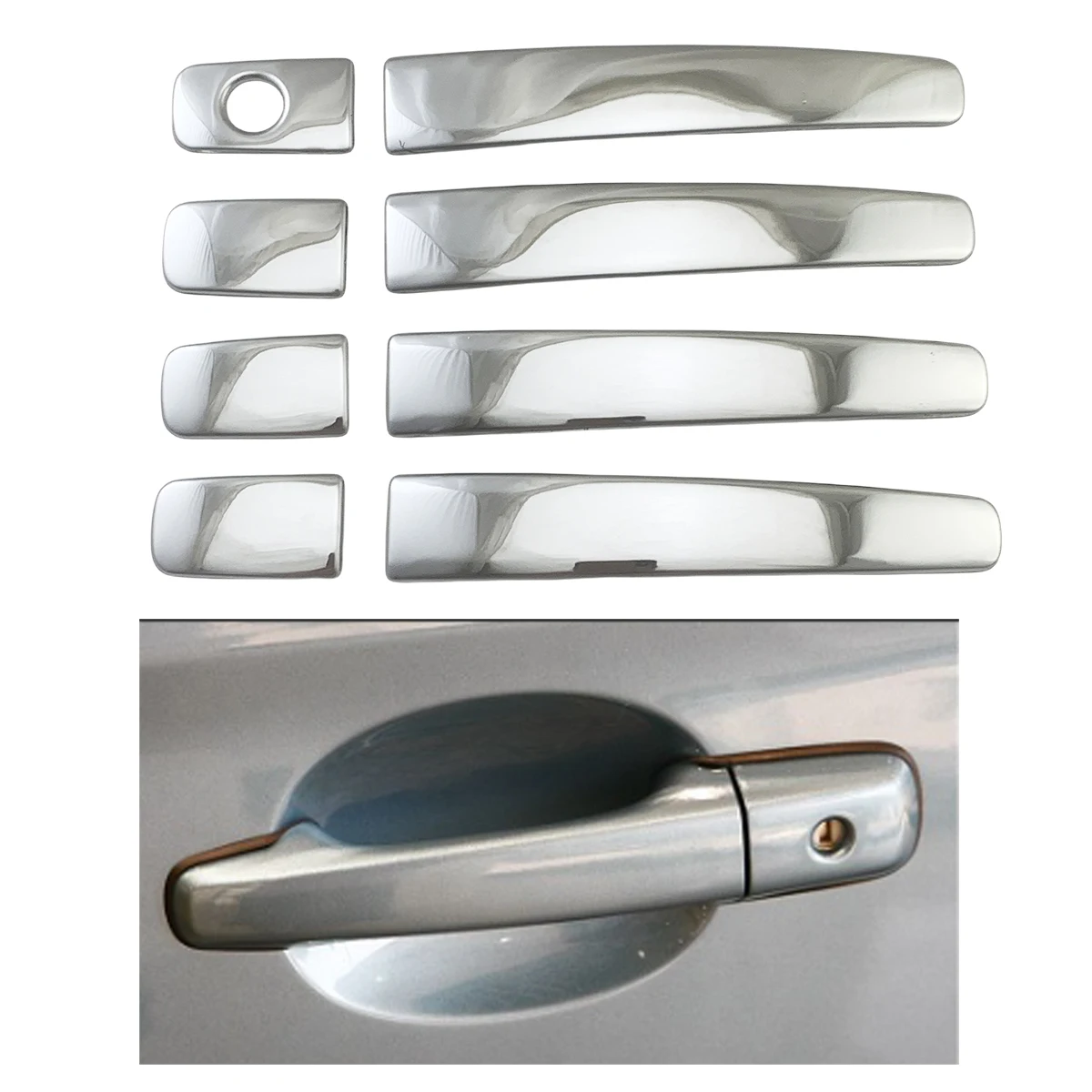 

Аксессуары для украшения автомобиля, серебристые накладки на дверные ручки из нержавеющей стали, накладки для Volvo S S80 S40 2007 2008 2009 2010 2011 2012 2013