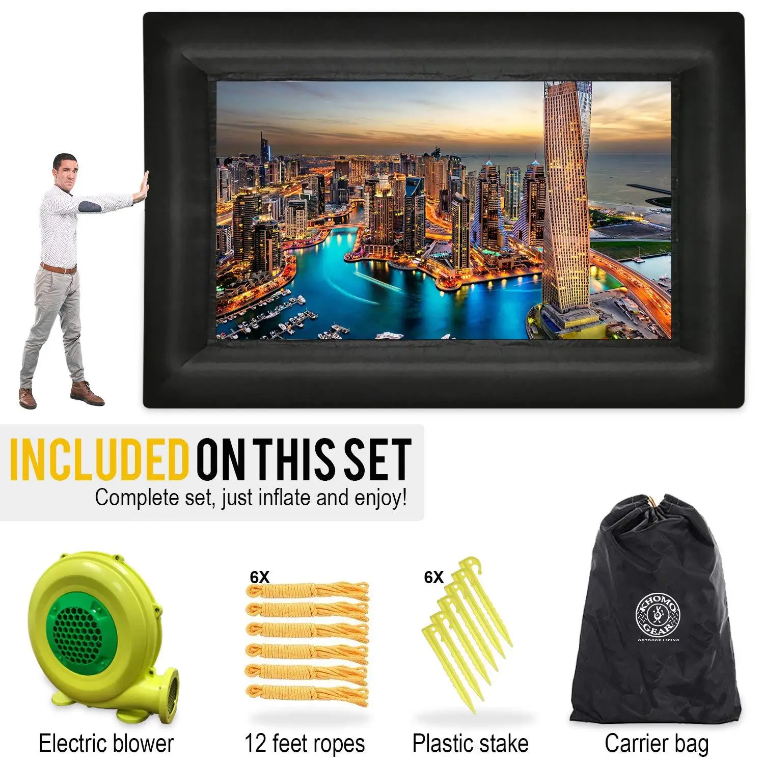 Портативное наружное кинооборудование надувной экран для фильмов большой