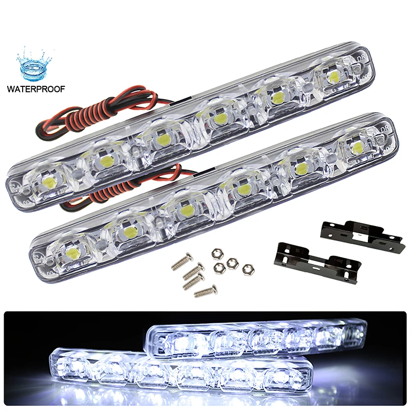 

6LED 12V Car Daytime Running Lights Super Bright Flexible Waterproof DRL Daytime Running Auto Driving Light Signal Fog Lamps