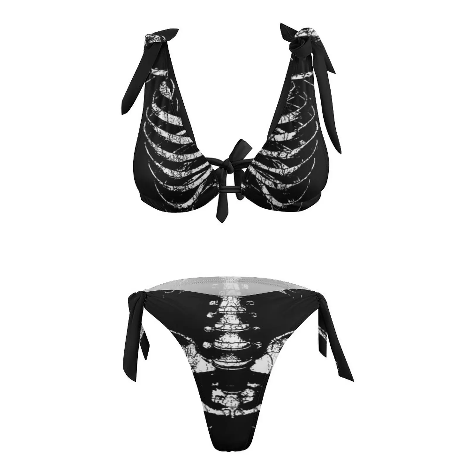Бикини скелет Купальник запасные ребра модный носимый художественный купальник